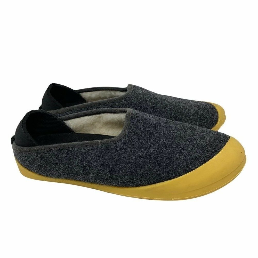 Mahabis Classic Womens Slippers Shoes Gray Yellow Slip On 7.5 EUR 38